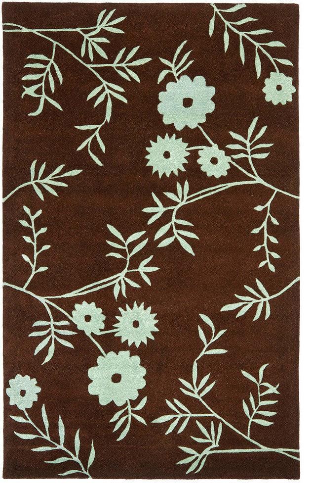 Safavieh Soho Soh774B Floral Rug, Brown/Teal, 7'6"x9'6"