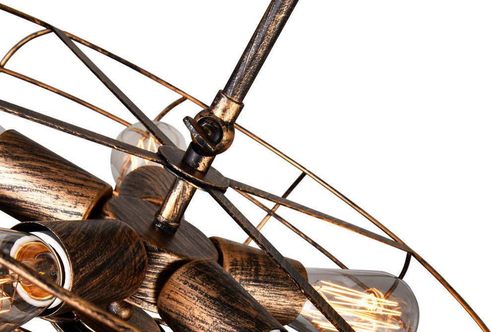 Pamela 5 Light Flush Mount With Antique Copper Finish