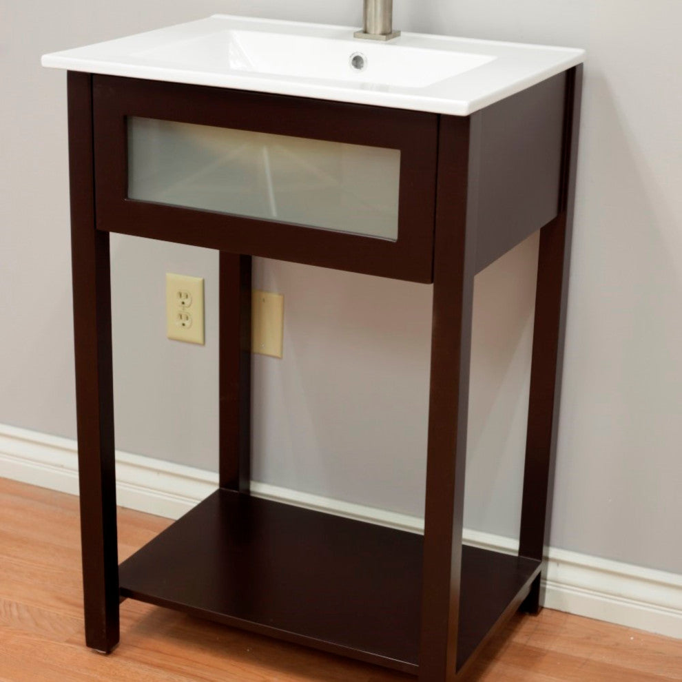 24" Single Sink Vanity-Manufactured Wood-Espresso