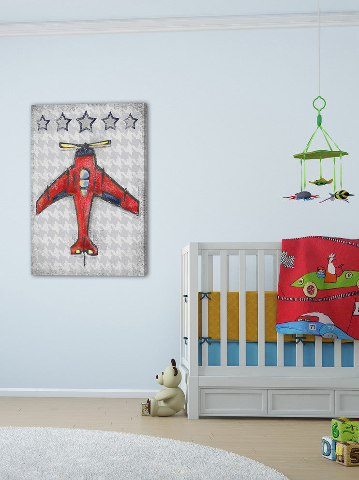 Marmont Hill, "Red Plane" by Reesa Qualia Painting on Wrapped Canvas, 24x36