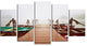 Boats in Mysterious Fog, Boat Canvas Art Print, 60"x32", 5 Panels