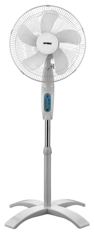 Optimus F1760 White Stand Fan 16 Wave Oscillating Wremote