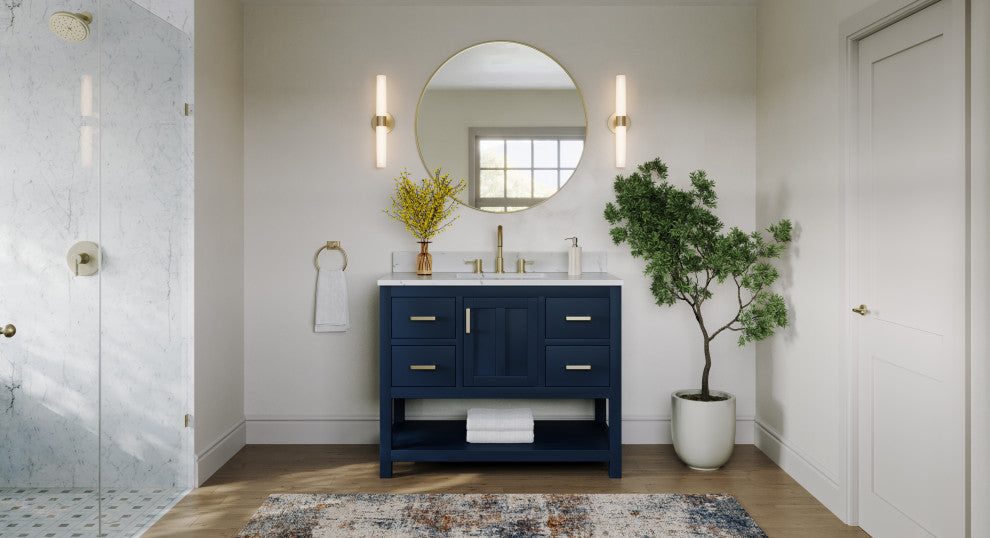 The Felipe Bathroom Vanity, Blue, 42", Single Sink, Freestanding