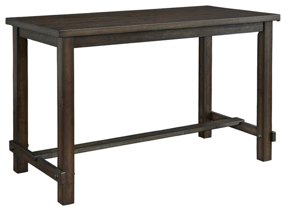 Progressive Furniture Harmony Cove Wood Rectangular Counter Table in Dark Walnut