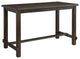 Progressive Furniture Harmony Cove Wood Rectangular Counter Table in Dark Walnut
