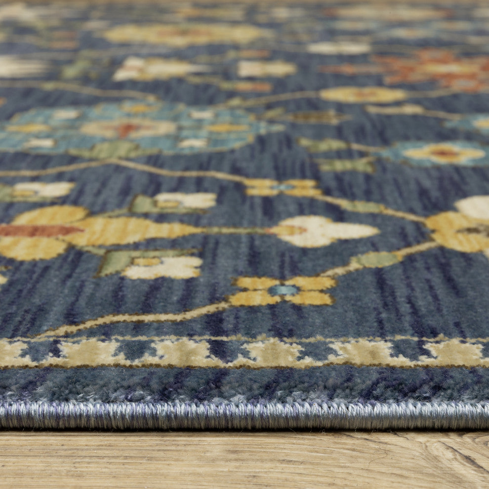 Fabienne Oriental Floral Indoor Area Rug, Blue, 5'3"x7'6"