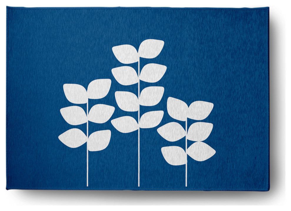 Simple Stems Spring Chenille Rug, Dark Cobalt Blue, 5'x7'