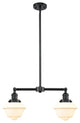 2-Light Oxford 24" Chandelier, Oil Rubbed Bronze, Glass: White Cased