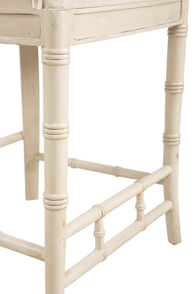 Spoonback 41" Tall Counter Stool, Cream