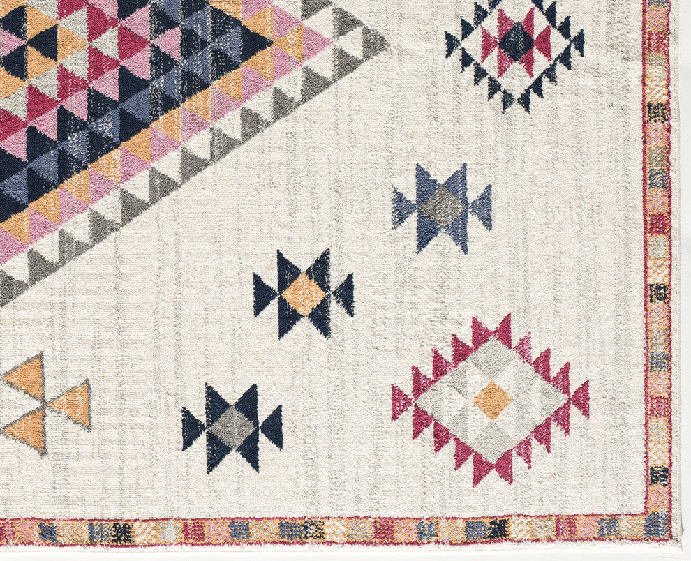 Cyprus Moroccan Tribal Super Soft Area Rug, Sahara Ivory, 2'' X 4''
