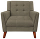 GDF Studio Evelyn Mid Century Modern Fabric Arm Chair, Mocha/Walnut