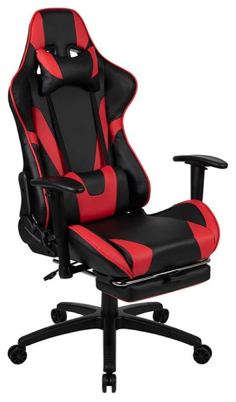 Flash Furniture Gaming Desk and Racing Reclining Chair Set in Black and Red