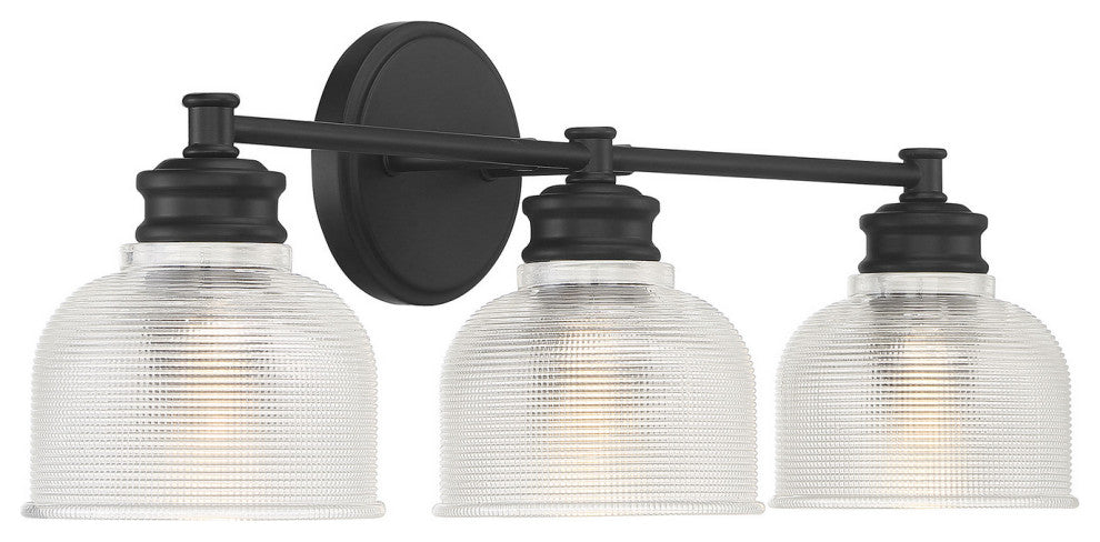 3-Light Bathroom Vanity Light, Matte Black