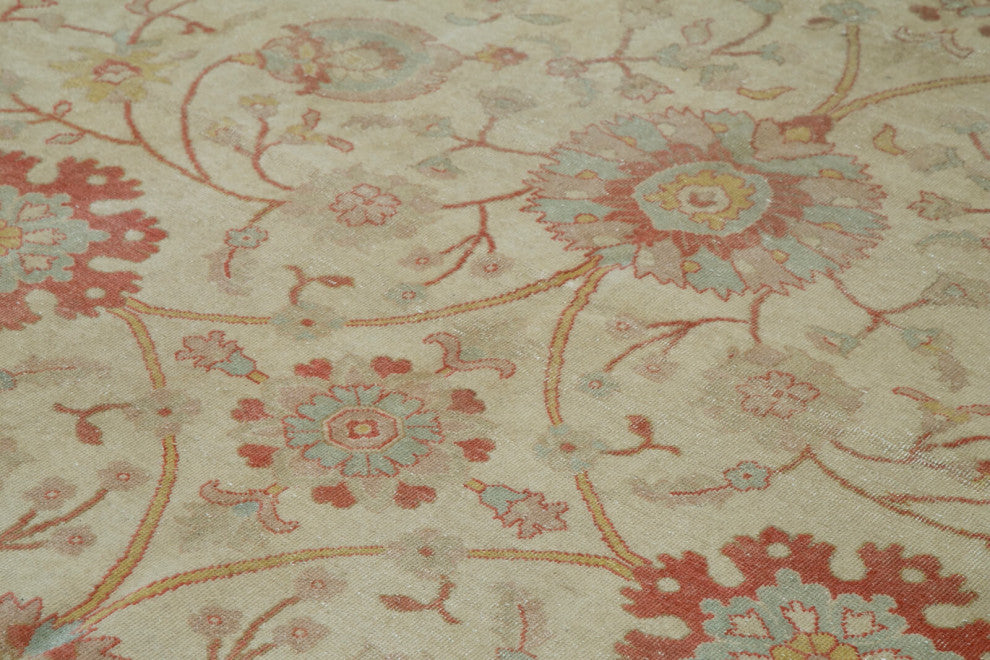 Rug N Carpet - Handmade Oriental 8' 9" x 11' 11" Soft Oushak Area Rug