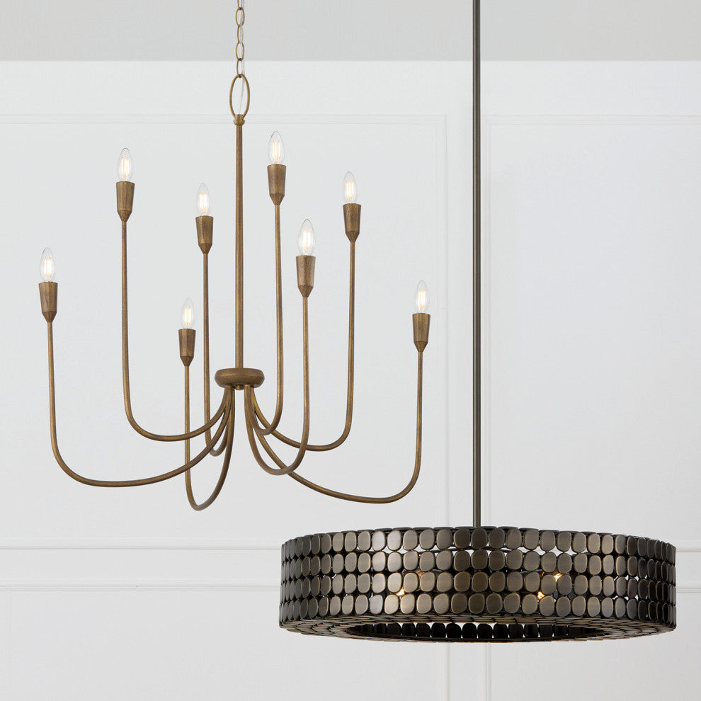 Capital Lighting 456881 Marley 8 Light 33"W Candle Style - Mystic Bronze