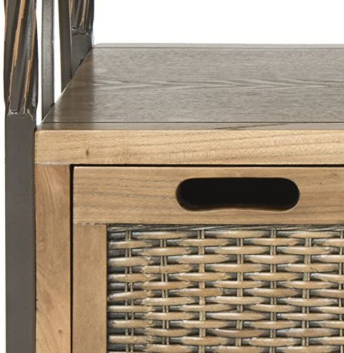 Unique Console Table, Pewter Metal Frame With Twist Accent and 3 Drawers, Oak