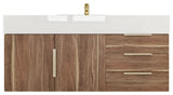 Madison 48" Wall Mounted Vanity with Reinforced Acrylic Sink, White Oak