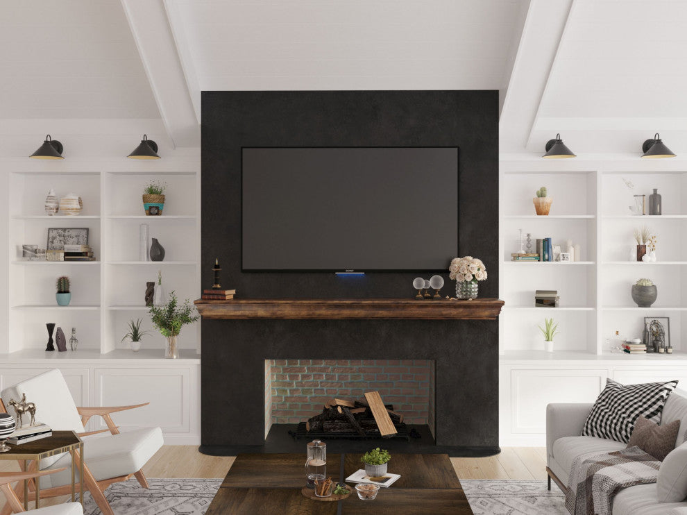 Dogberry Collections Shaker Wood Mantel, Dark Chocolate, 72"