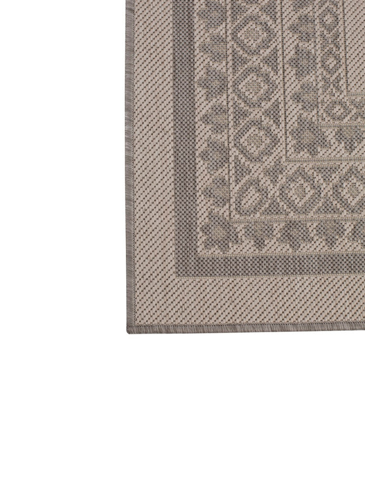 Outdoor Collection Oriental Accent Water Proof Rug, Dove, 7'10"x10'