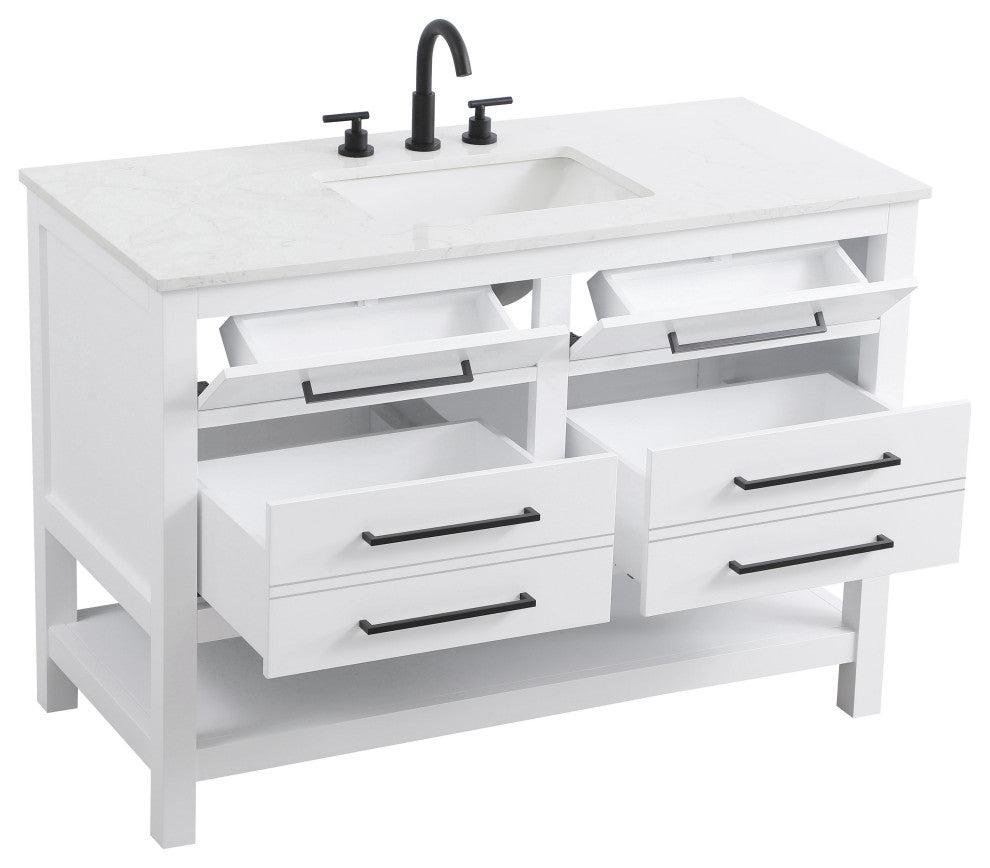 Home Living 48" Single Bathroom Vanity, White