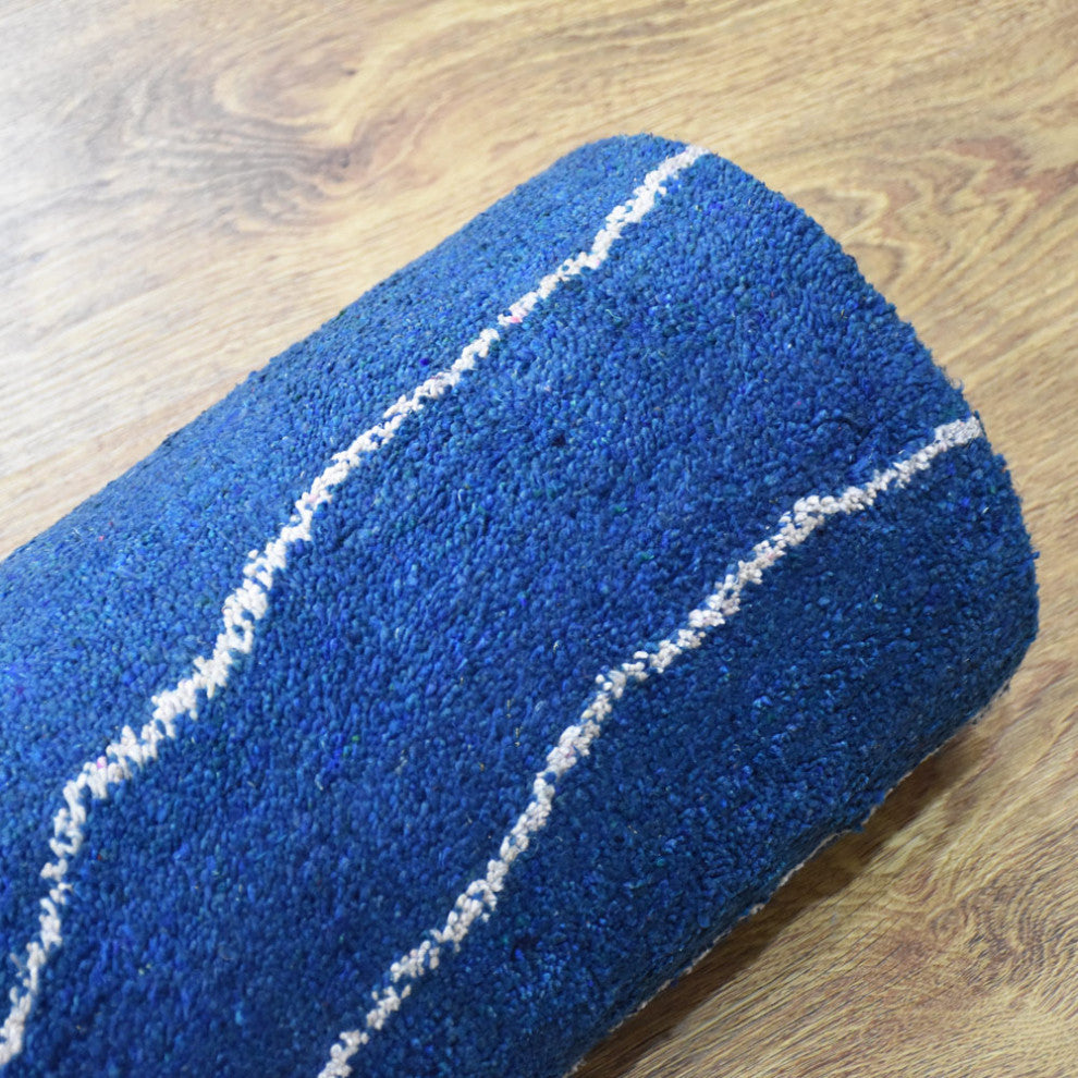 HAND KNOTTED LOOM SILK ECO-FRIENDLY RUGS-6'x9',Rectangle,Blue White,Contemporary