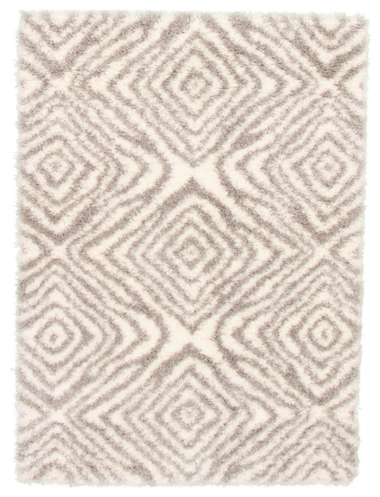 eCarpetGallery Shag Area Rug, Ivory, 6'7" x 9'6"
