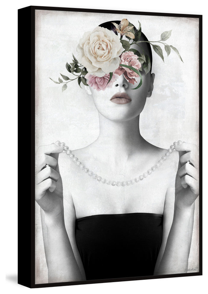 "Wear My Pearls" Floater Framed Painting Print on Canvas, 30x45