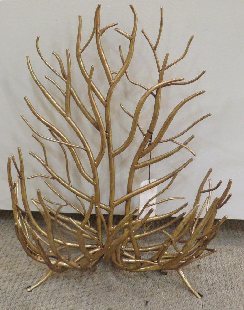 Gold Twig Branches Basket, Contemporary Metal Holder