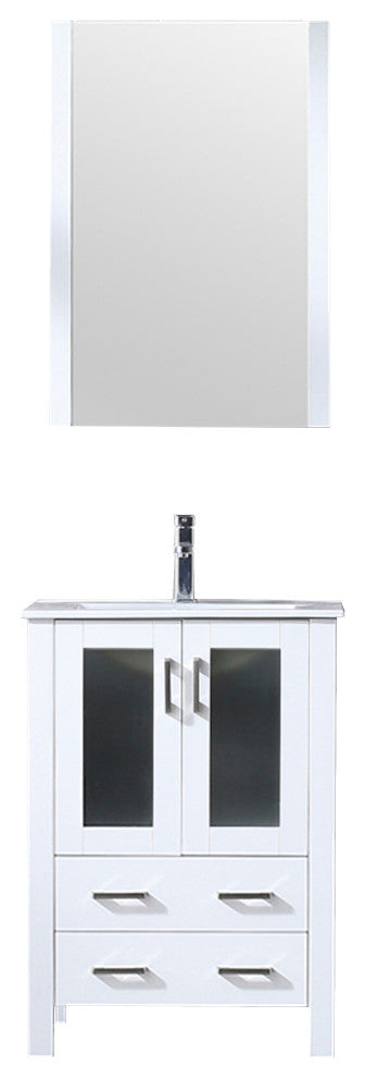 Volez Transitional White 24" Single Vanity Set