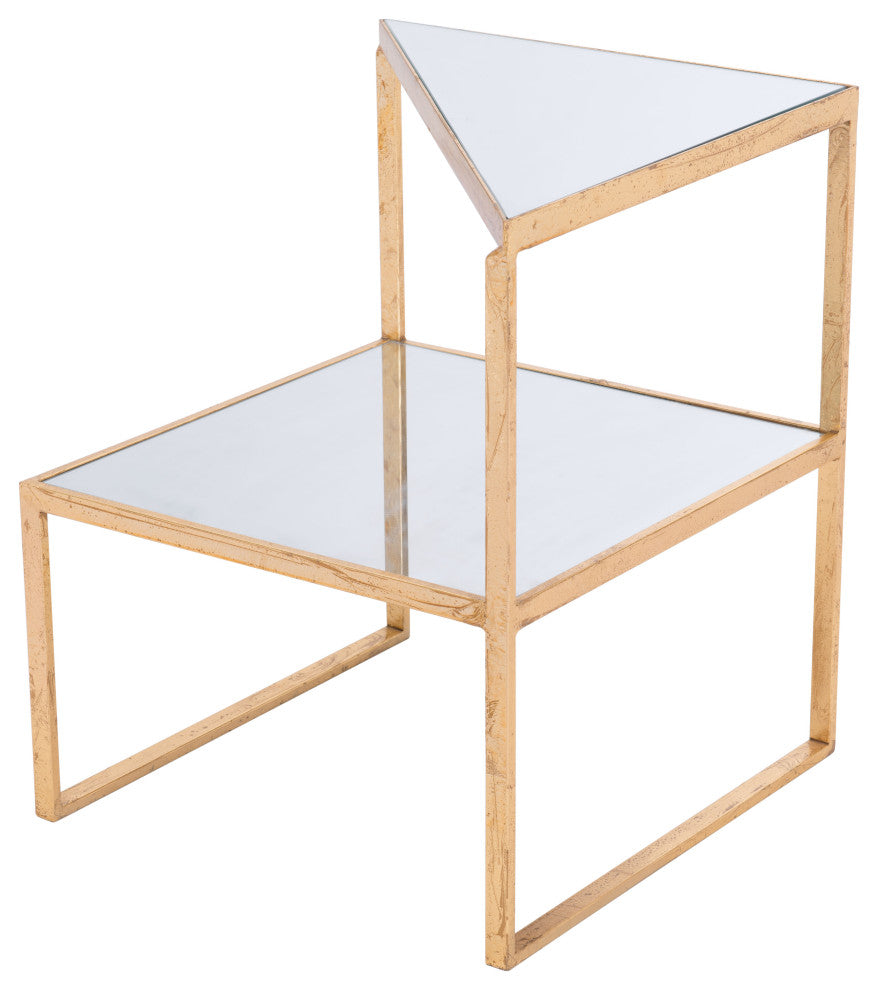 Planes Side Table Gold & Mirror