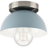 1-Light Mid-Century Modern Flush Mount Light, Coastal Blue