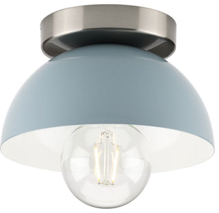 1-Light Mid-Century Modern Flush Mount Light, Coastal Blue