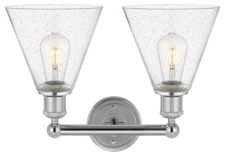Berkshire 2-Light 17" Bath Vanity Light, Polished Chrome Finish, Seedy Shade