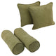 Double-Corded Solid Microsuede Throw Pillows With Inserts, Set of 4, Sage Green