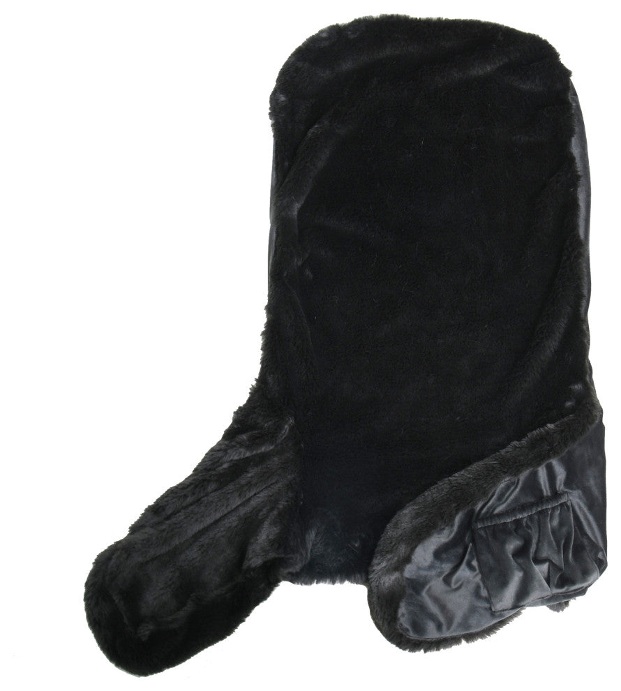 Faux Fur Bedrest Shell, Black, 28"x30" X17"