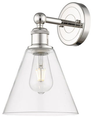 Berkshire 1-Light 8" Sconce, Polished Nickel Finish, Clear Shade