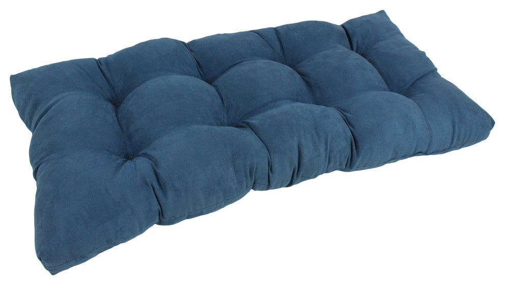 42"x19" Squared Micro Suede Tufted Loveseat Cushion, Indigo