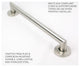 Coronado Designer Oval Bathroom Shower Grab Bar, Mitered Corners, Satin, 36"