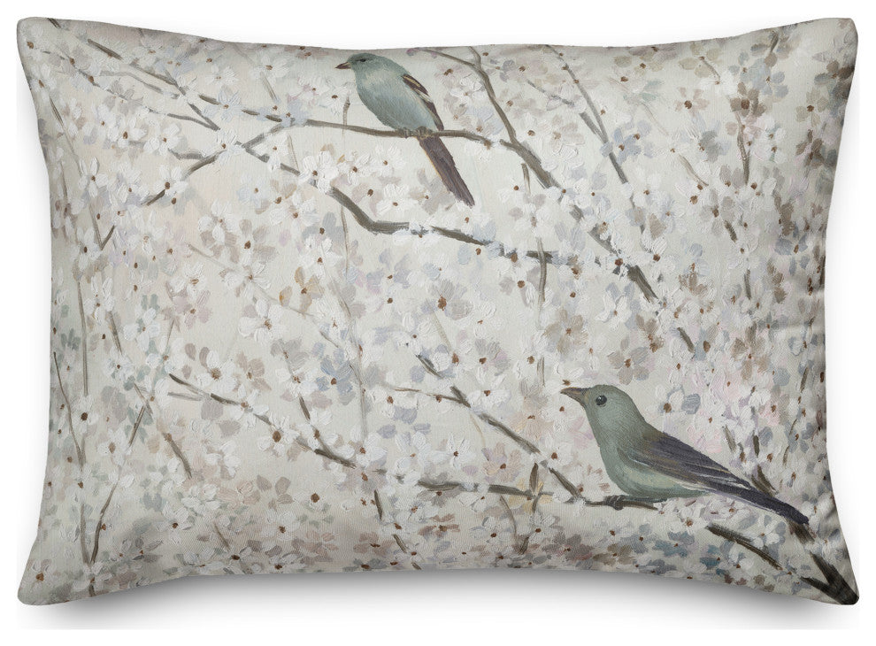 Blossoms Birds 3 14x20 Spun Poly Pillow