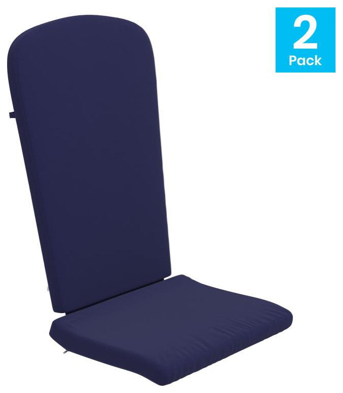 Charlestown Set of 2 All Weather High Back Adirondack Chair Cushions, Blue