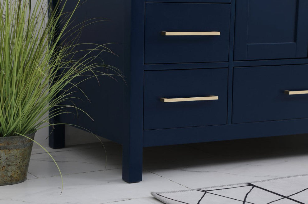 Iris 48" Single Bathroom Vanity, Blue With Backsplash