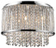Laser Cut Rod Flush Mount With Chrome Frame and Clear Crystals