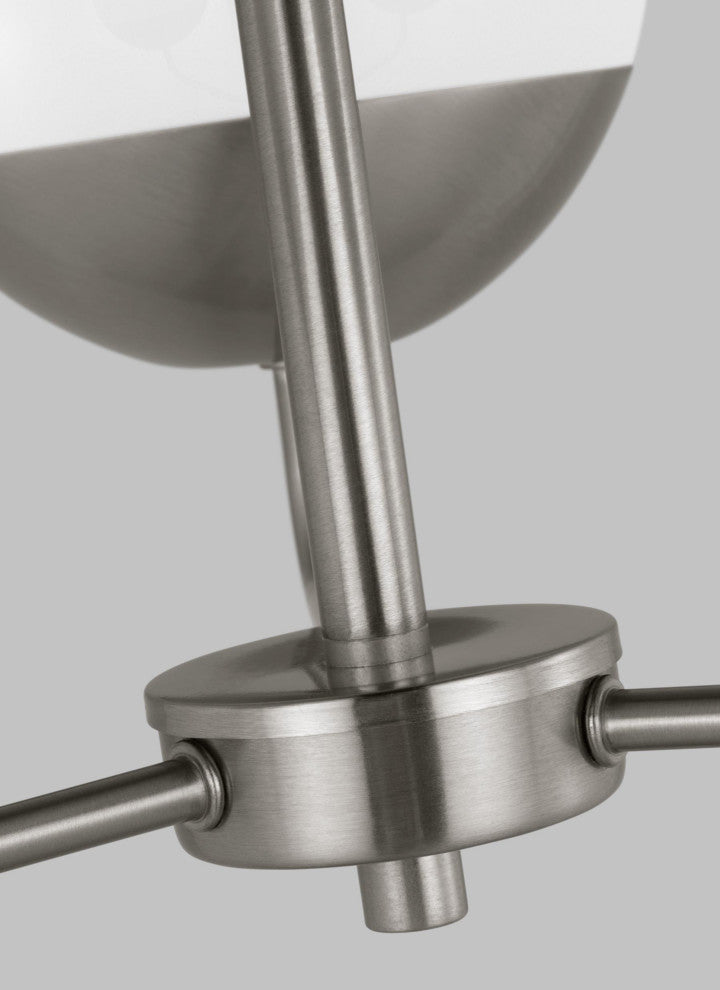 Alvin Three Light Chandelier, Brushed Nickel