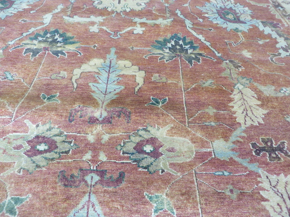 8'10x11'10 Handmade Rust Orange Persian Serapi Heriz Oriental Rug