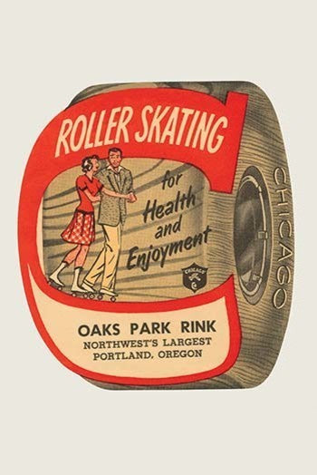 Roller Skating For Health and Enjoyment- Gallery Wrapped Canvas Art 28" x 42"