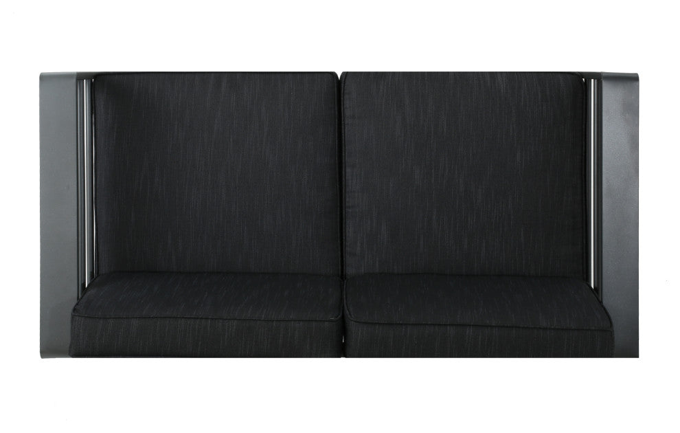 Crested Bay Outdoor Aluminum Loveseat, Gray + Dark Gray