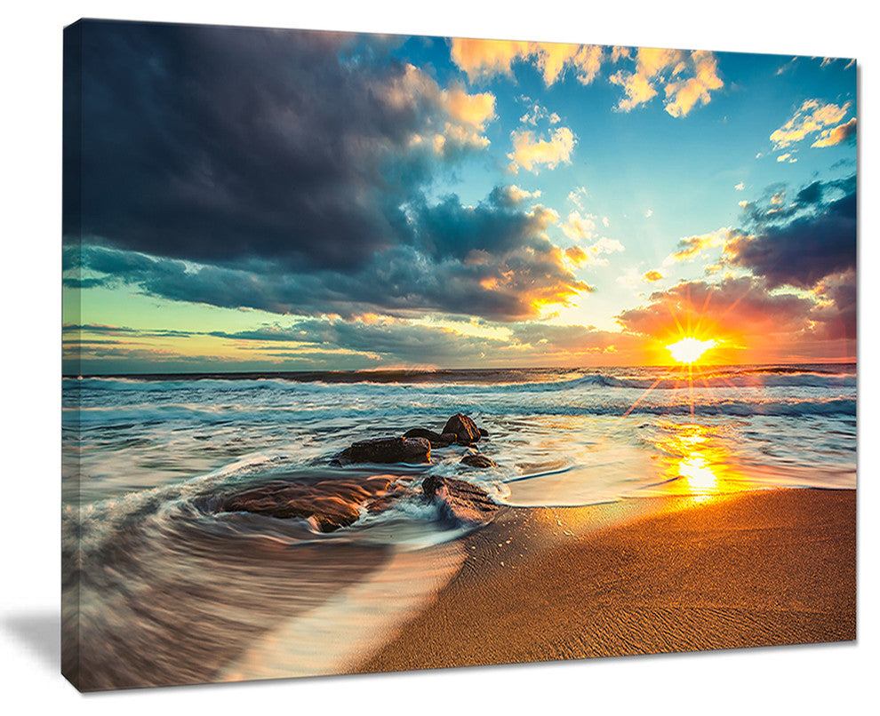"Beautiful Cloudscape Over The Sea" Modern Beach Wall Art, 20"x12"