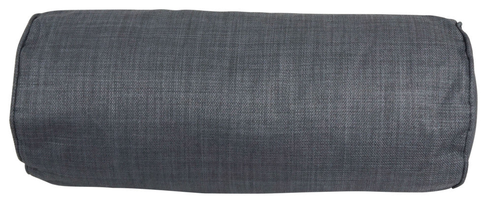 20"X8" Double-Corded Polyester Bolster Pillows With Inserts, Set of 2, Cool Gray