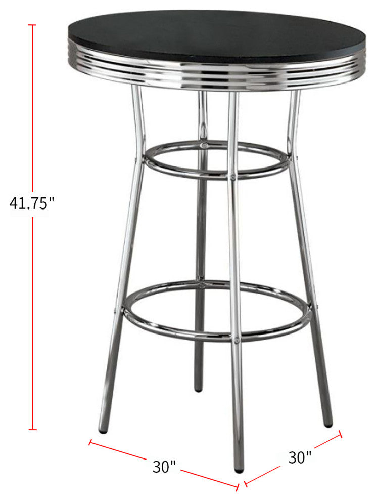 30" Round Bar Table, Black
