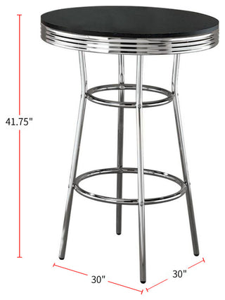 30" Round Bar Table, Black